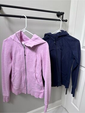 lululemon athletica womens Pink & Navy Hooded Zip Sweatshirts